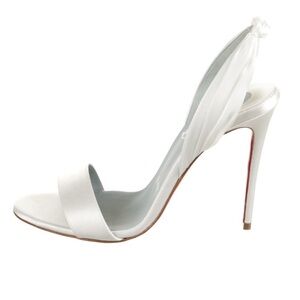 Christian Louboutin White Stiletto Heels with Ankle Strap size 38.5